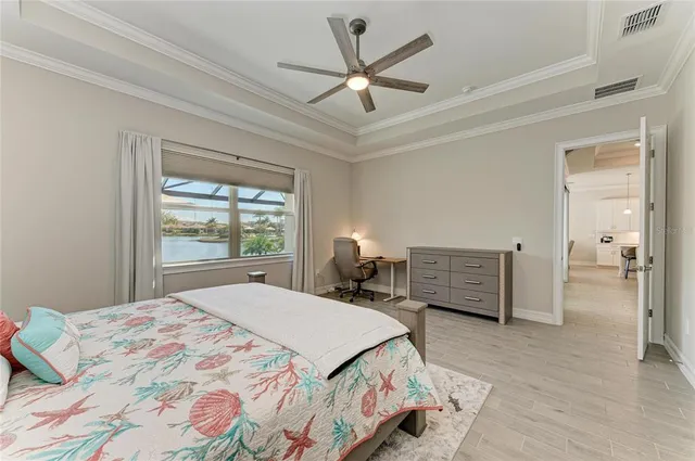 a view of a lake with outdoor space