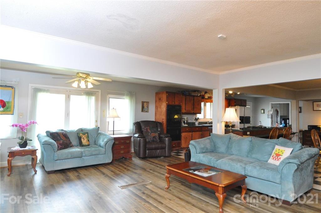 501 Redland Road Landrum, SC 29356 - Photo 22 of 38 a living room with fireplace furniture and wooden floor