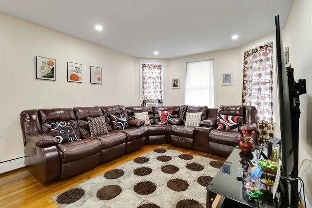 a living room with furniture and a couch