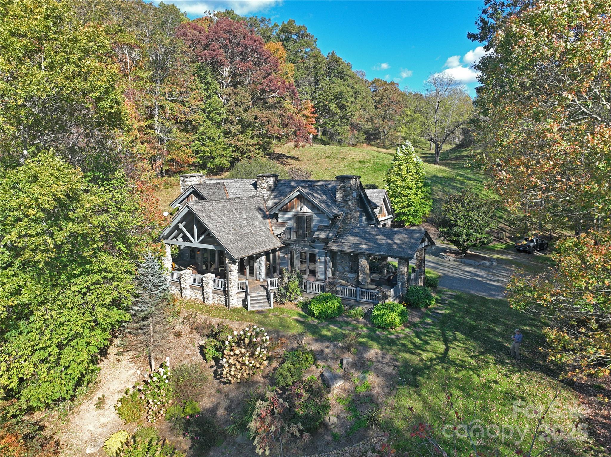 99 Thistle Ridge Canton, NC 28716 - Photo 45 of 48 an aerial view of a house with a yard