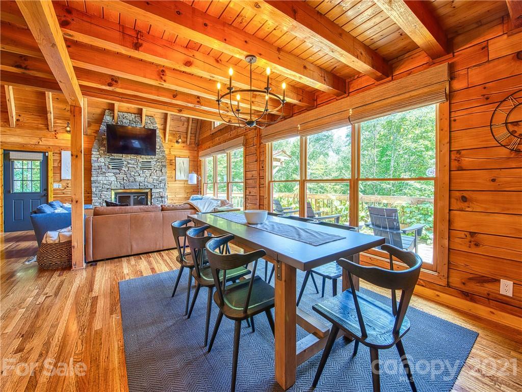1933 Laurel Ridge North Maggie Valley, NC 28751 - Photo 18 of 44 a view of a dining room with furniture window and wooden floor