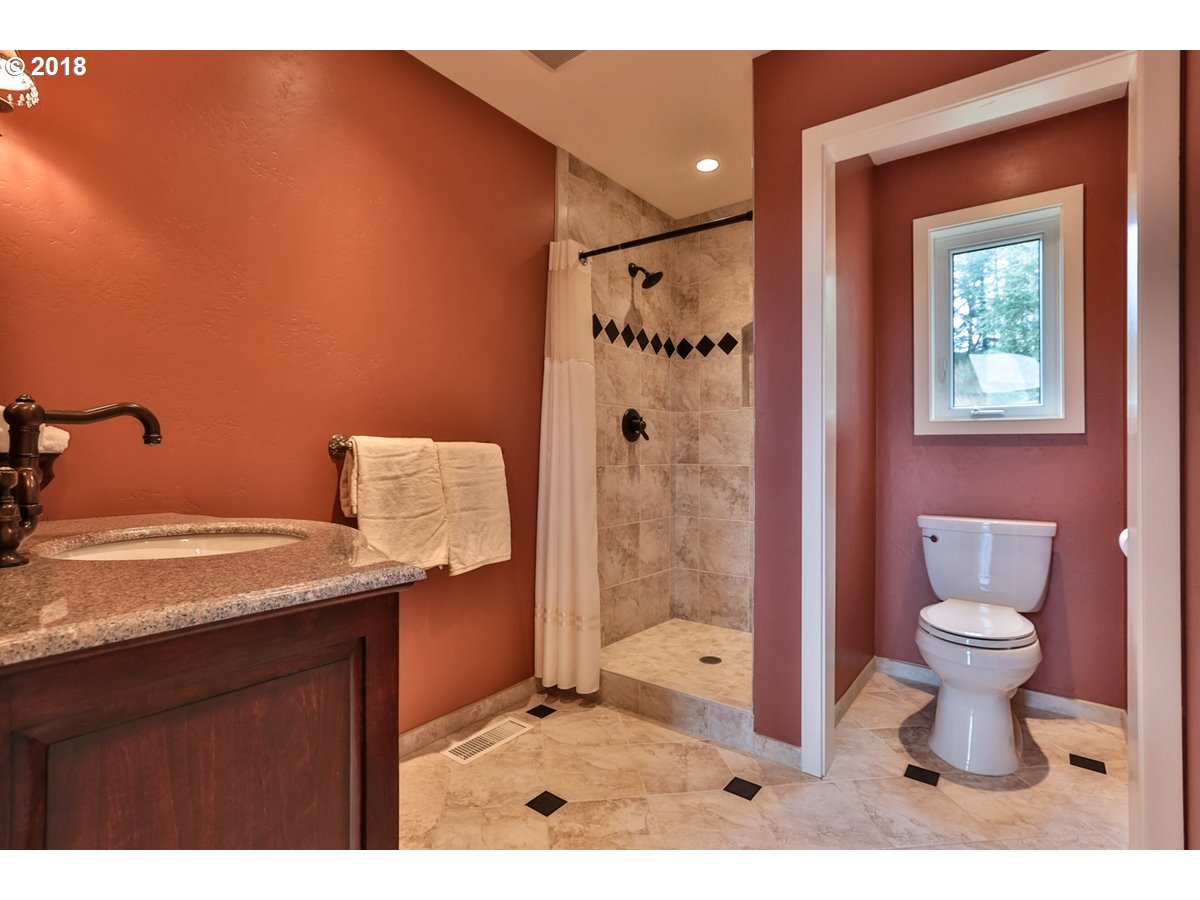 13205 Southwest Spring Hill Road Gaston, OR 97119 - Photo 18 of 30 a bathroom with a sink a toilet and shower