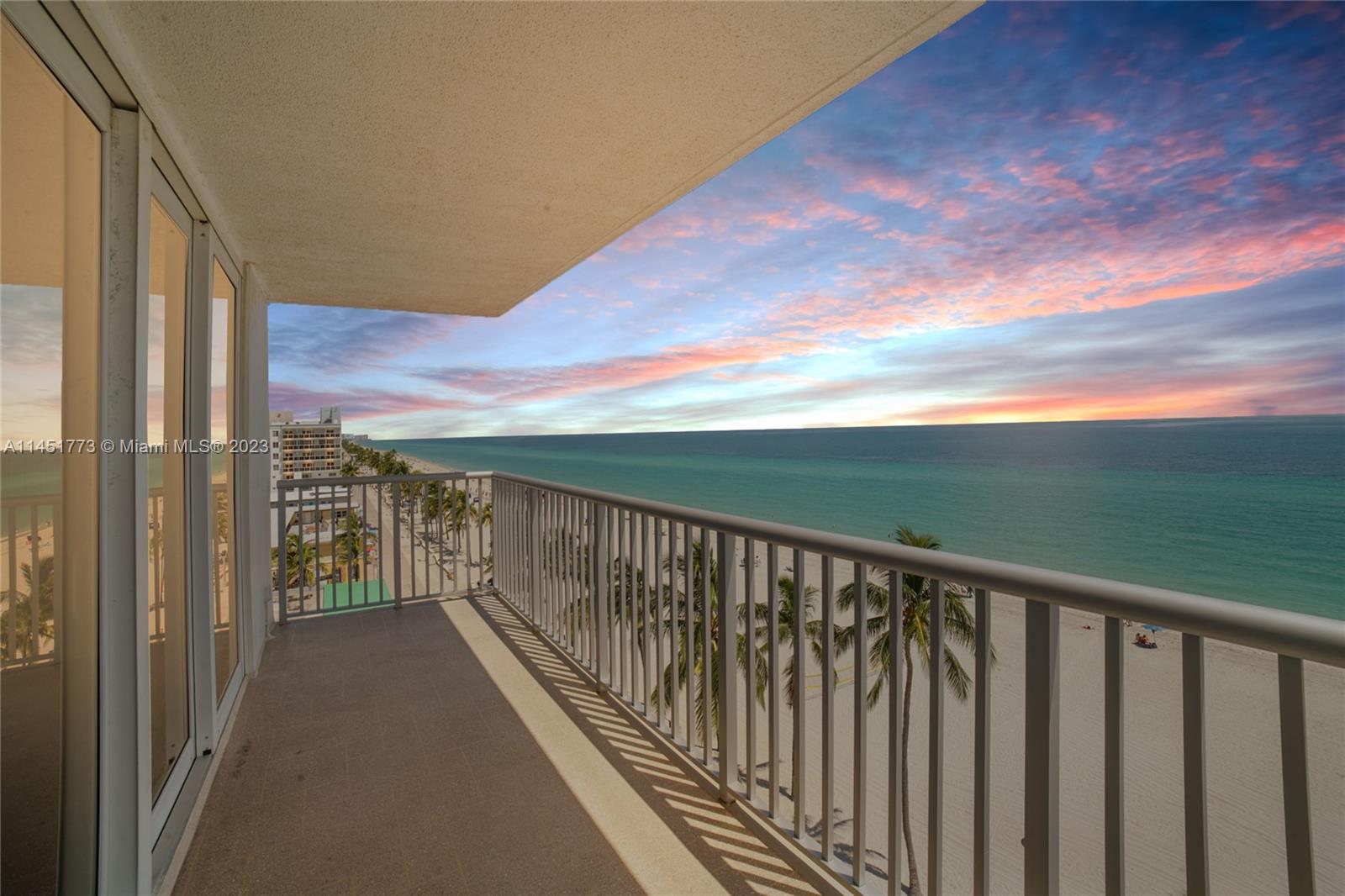 400 North Surf Road, Unit 801 Hollywood, FL 33019 - Photo 5 of 17 a balcony with view of city skyline