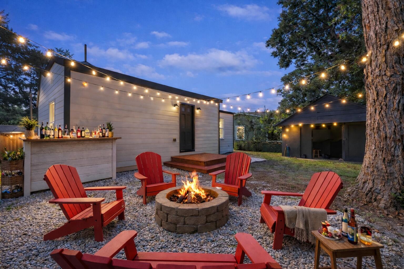 2136 Commander Road North Charleston, SC 29405 - Photo 4 of 20 Twilight backyard gathering by the fire