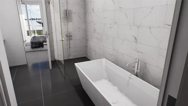 a bathroom with a sink and a tub