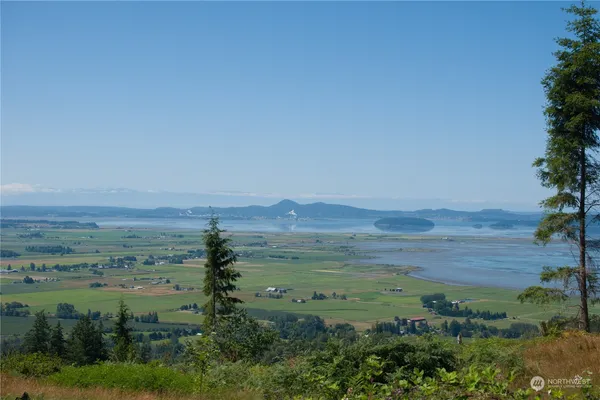 a view of a lake with a mountain