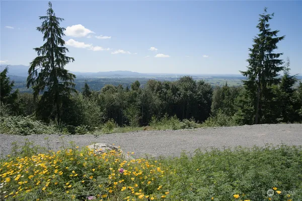 a view of a city and mountains in the background
