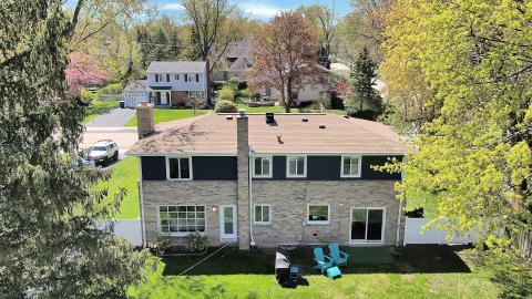 1248 Hackberry Road Deerfield, IL 60015 - Photo 38 of 40 a aerial view of a house with swimming pool and garden