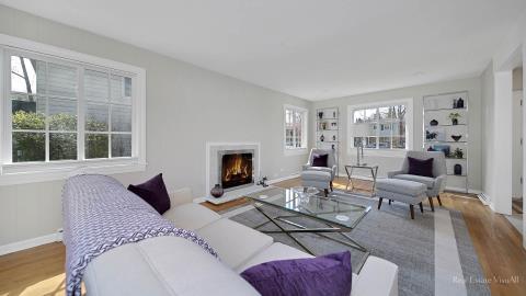 1248 Hackberry Road Deerfield, IL 60015 - Photo 5 of 40 a living room with furniture windows and a fireplace