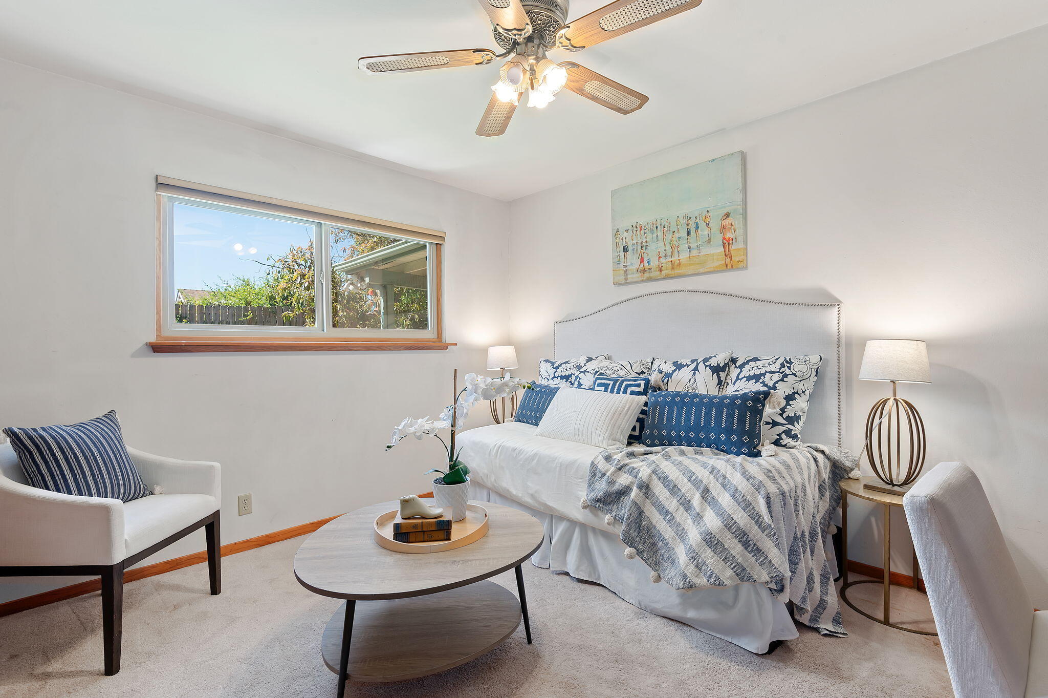 7397 Mirano Drive Goleta, CA 93117 - Photo 20 of 27 a bedroom with a bed and a chandelier