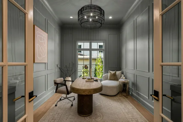 a living room with furniture