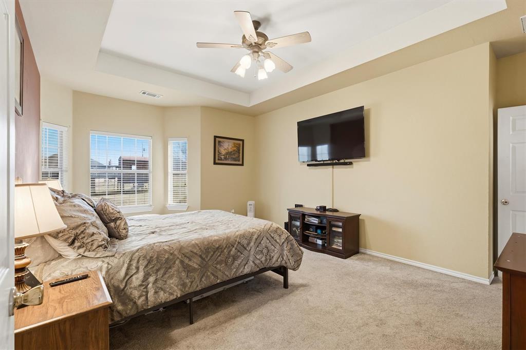 9920 County Road 540 Lavon, TX 75166 - Photo 15 of 32 a bedroom with a bed a flat screen tv and a couch
