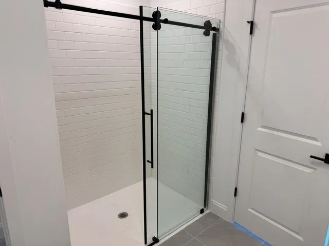 a bathroom with a shower