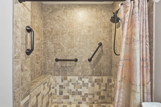 a bathroom with a shower