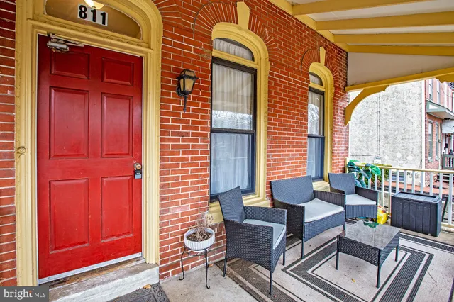 a outdoor living space with furniture