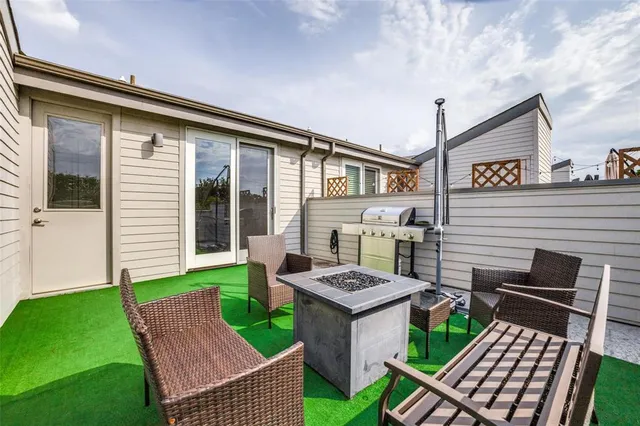 a outdoor space with chairs