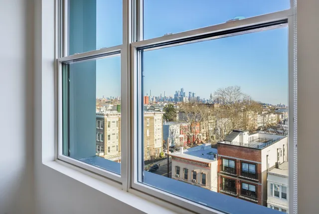 a view of a city from a balcony
