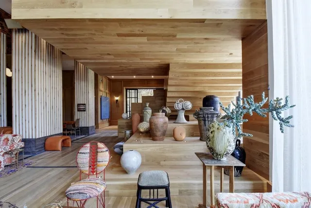 a living room with furniture