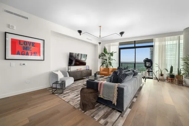 a living room with furniture