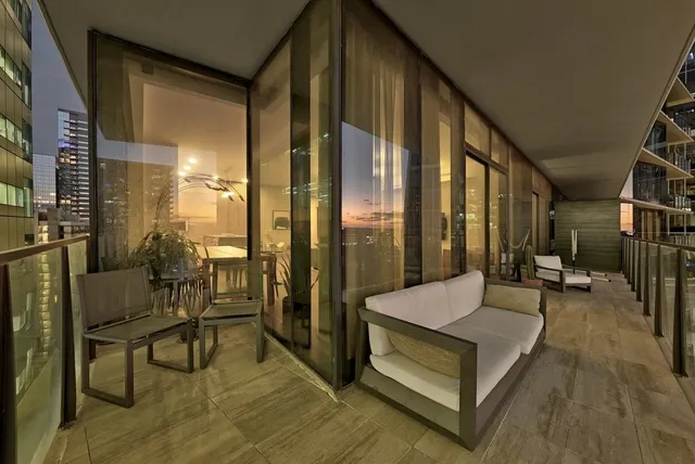 a outdoor space with furniture