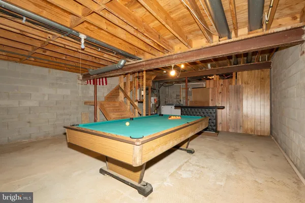 a room with pool table
