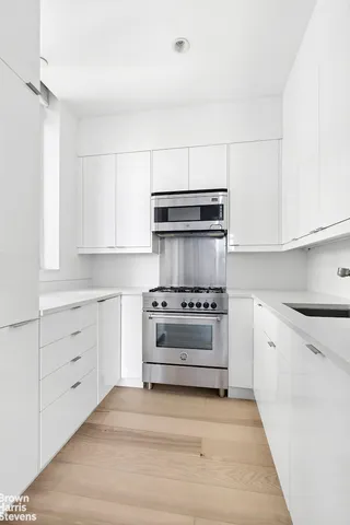 a city view with tall buildings