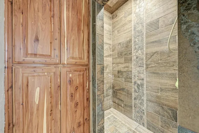 a bathroom with a shower