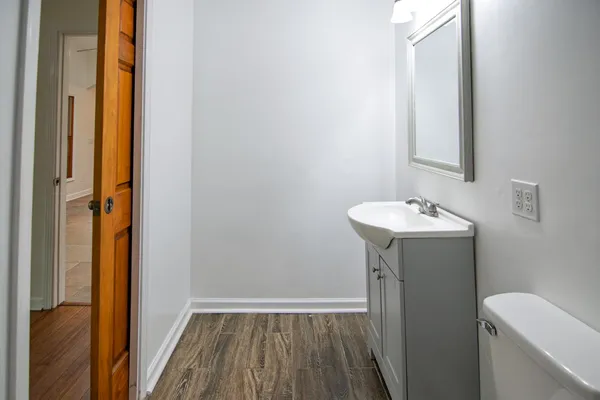 a view of small space with racks on the wall