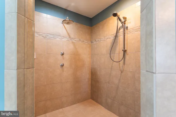 a bathroom that has a shower in it
