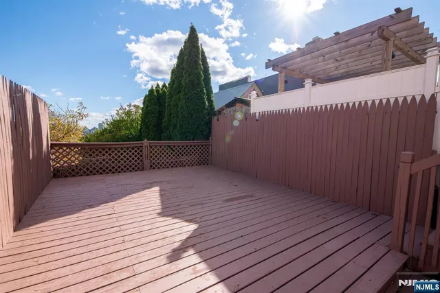 a view of a balcony with an outdoor space