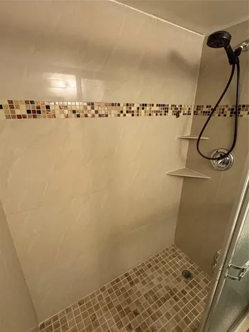 a bathroom with a shower