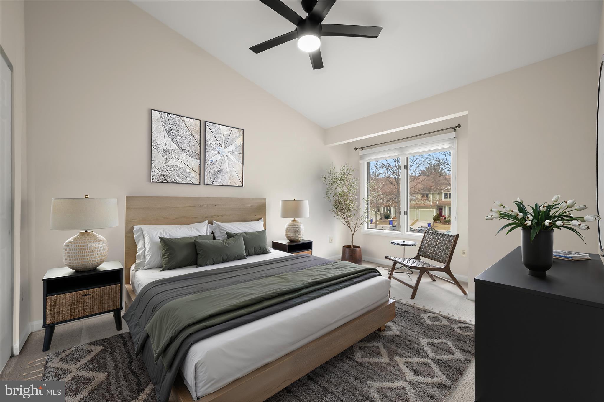 5153 Columbia Road, Unit 13 34 Columbia, MD 21044 - Photo 30 of 55 Bedroom 2 with vaulted ceiling (virtually staged)