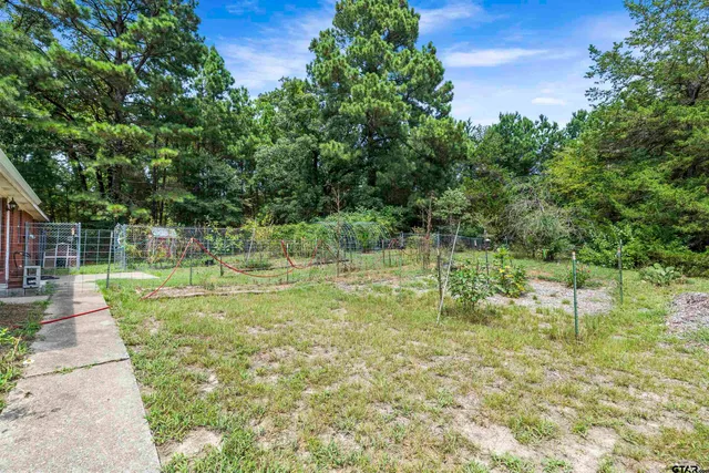 a backyard of a house with lots of green space