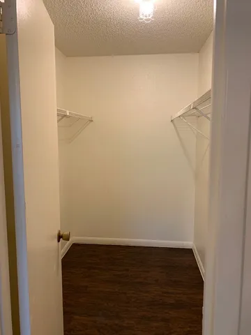 a view of small space with racks on the wall