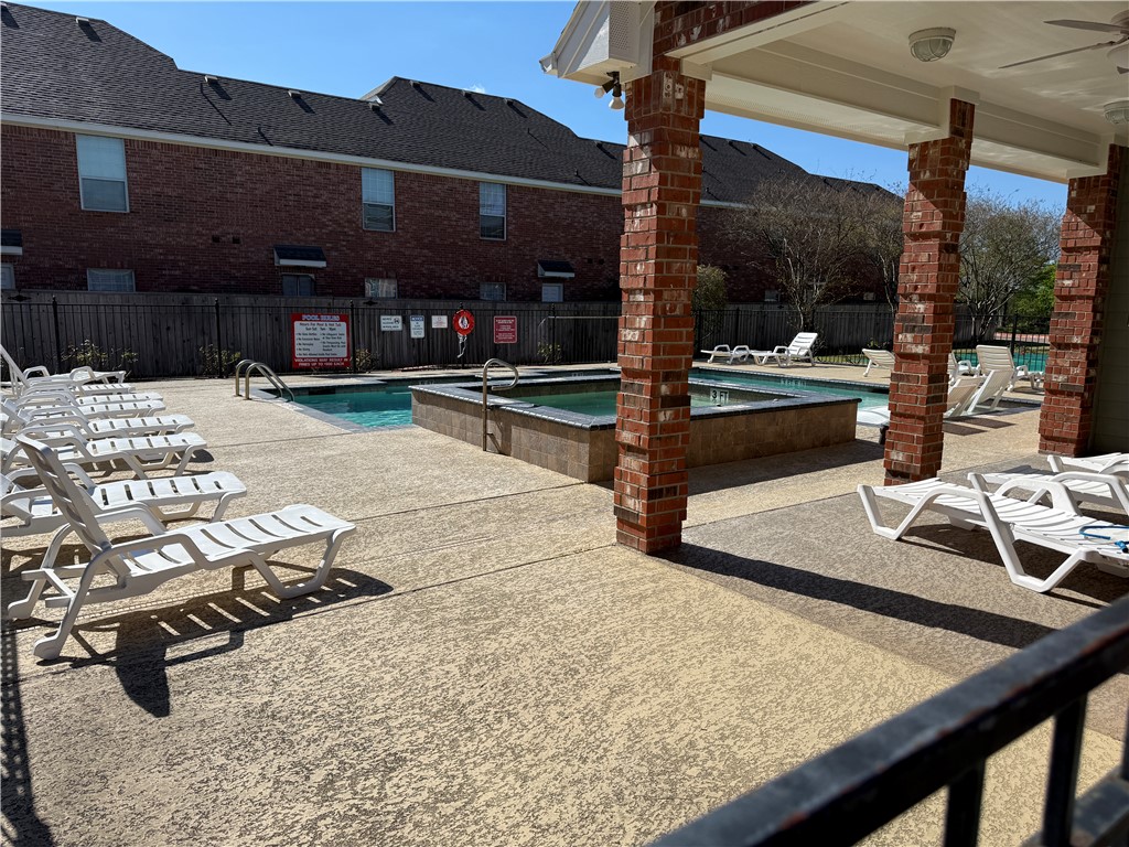 1001 Krenek Tap Road, Unit 2405 College Station, TX 77840 - Photo 20 of 24 a view of a chairs and tables in patio