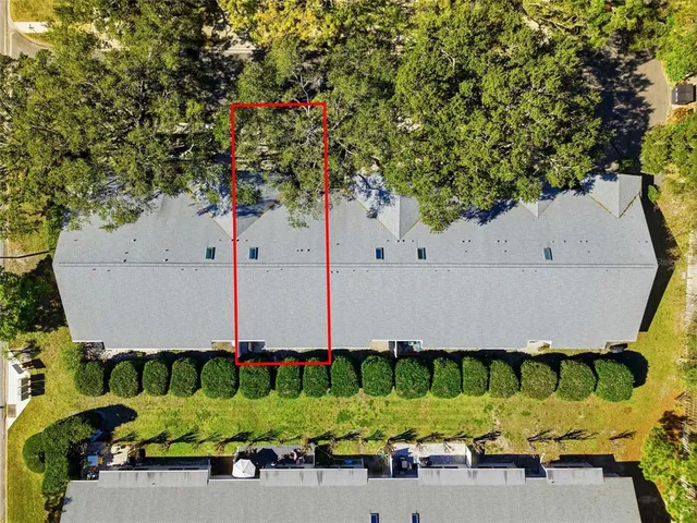 an outdoor view with patio