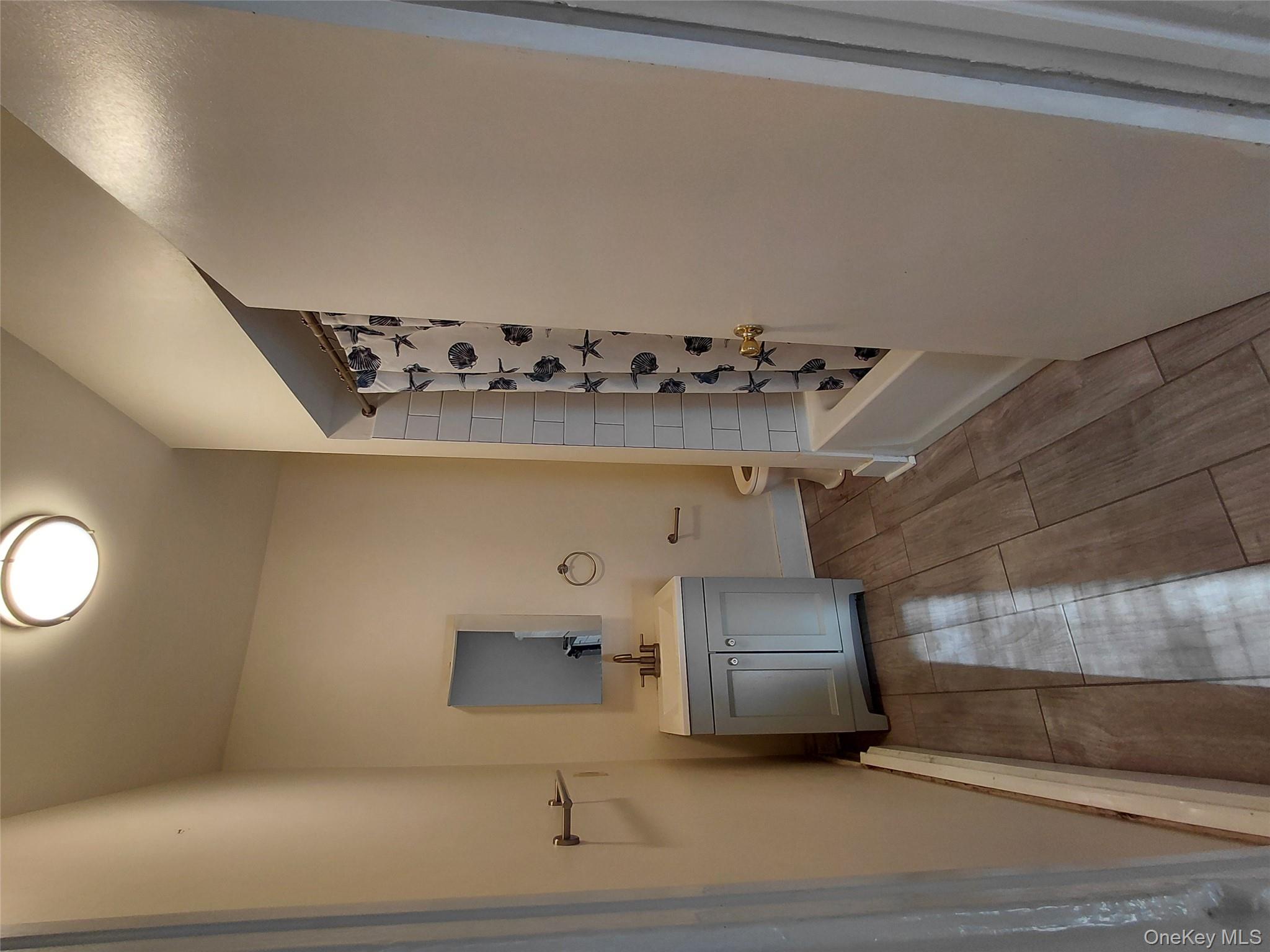 8 Center Street, Unit 1 Kingston, NY 12401 - Photo 11 of 13 a view of a bathroom with sink a mirror and a shower