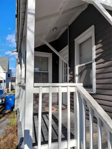 a view of building with a large window