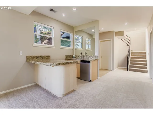 a view of a terrace with a garden