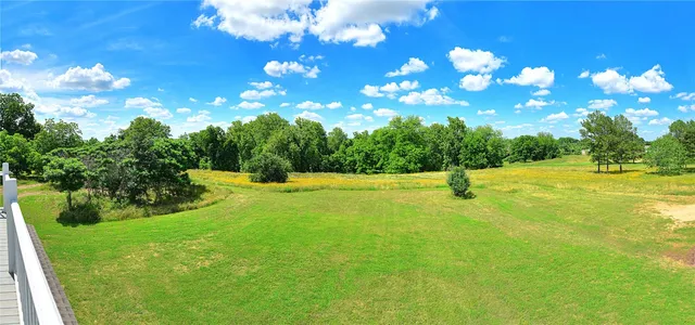 a backyard of a house with lots of green space
