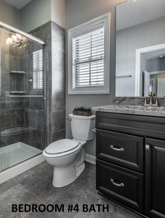 4459 Green Cook Road Johnstown, OH 43031 - Photo 68 of 103 BEDROOM #4 BATH WITH GRANITE COUNTER, WOODMONT VANITY, CERAMIC TILED STEP-IN SHOWER