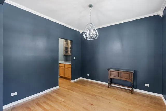 a view of a livingroom with a chandelier