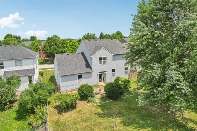 an aerial view of a house