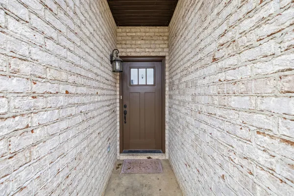 a view of wooden door