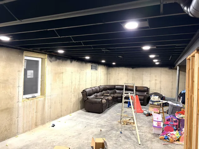 a room with furniture