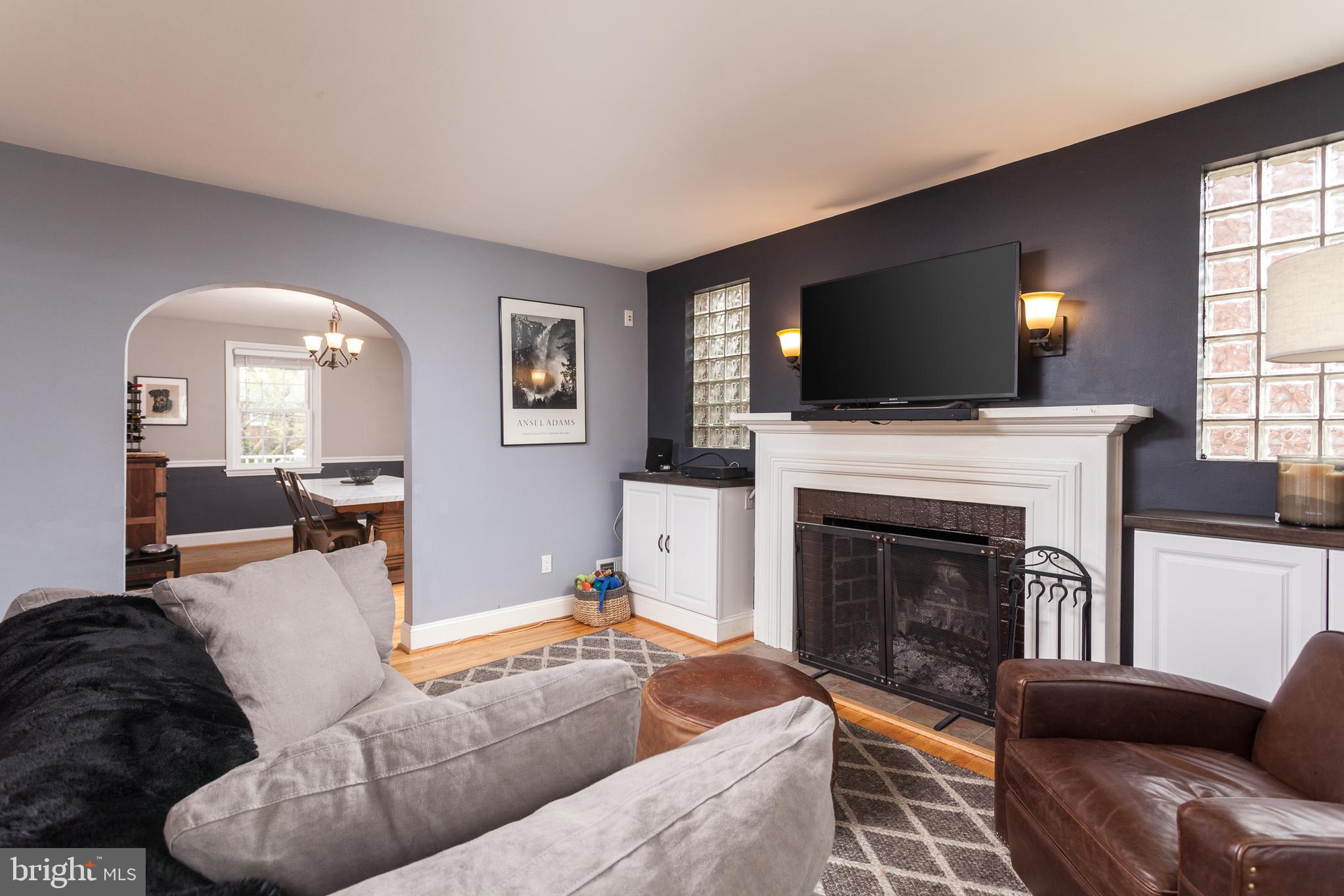 1637 Hardwick Road Towson, MD 21286 - Photo 3 of 25 Living Room with WB-Fireplace & built-in cabinets