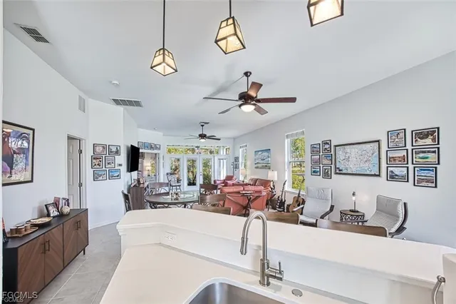 a living room with furniture