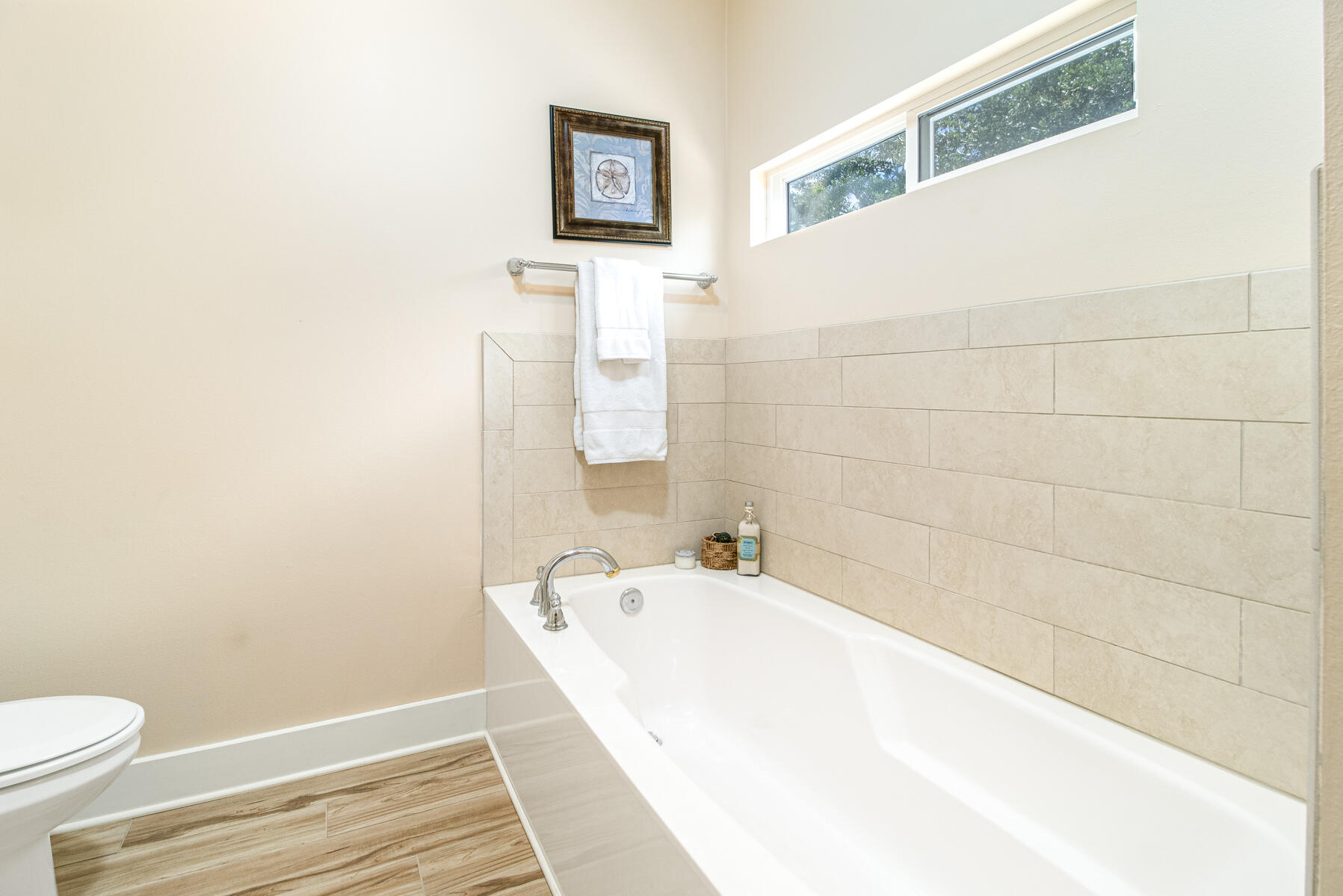 244 Baird Road Santa Rosa Beach, FL 32459 - Photo 46 of 63 a bathroom with a white bath tub and a toilet