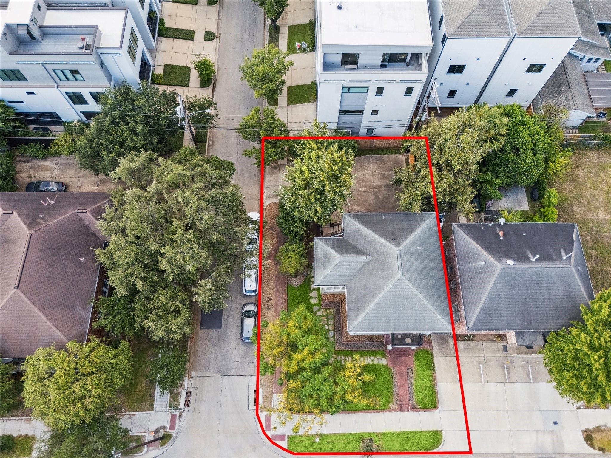 1220 West Gray Street Houston, TX 77019 - Photo 49 of 49 an aerial view of a house with garden space and street view