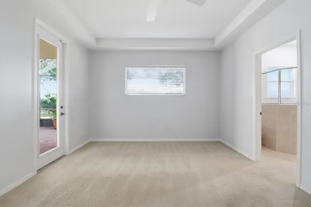 an empty room with windows